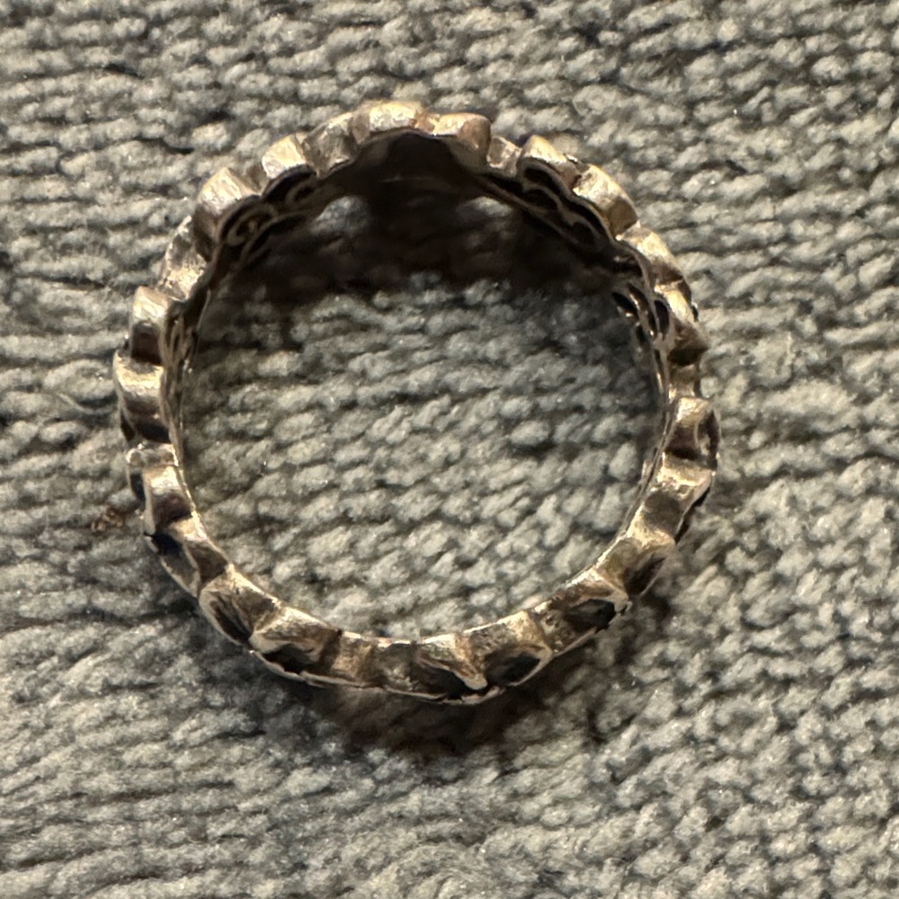 Textured Silver Ring - image 2